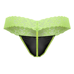 CandyMan String en dentelle Beltis Noir-Jaune